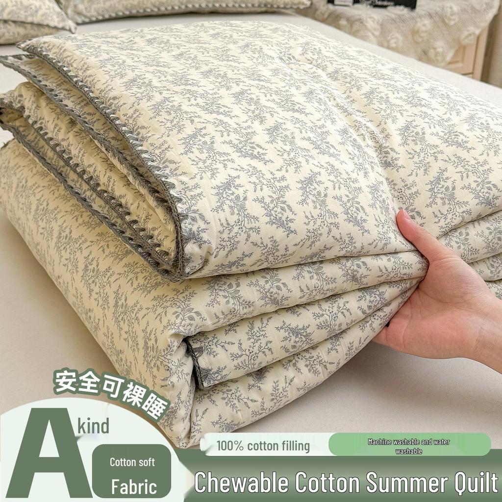 Class A Xinjiang Cotton Summer Quilt, Machine Washable, Soft Cotton Gauze, Air Conditioning Cool, Dormitory Quilt