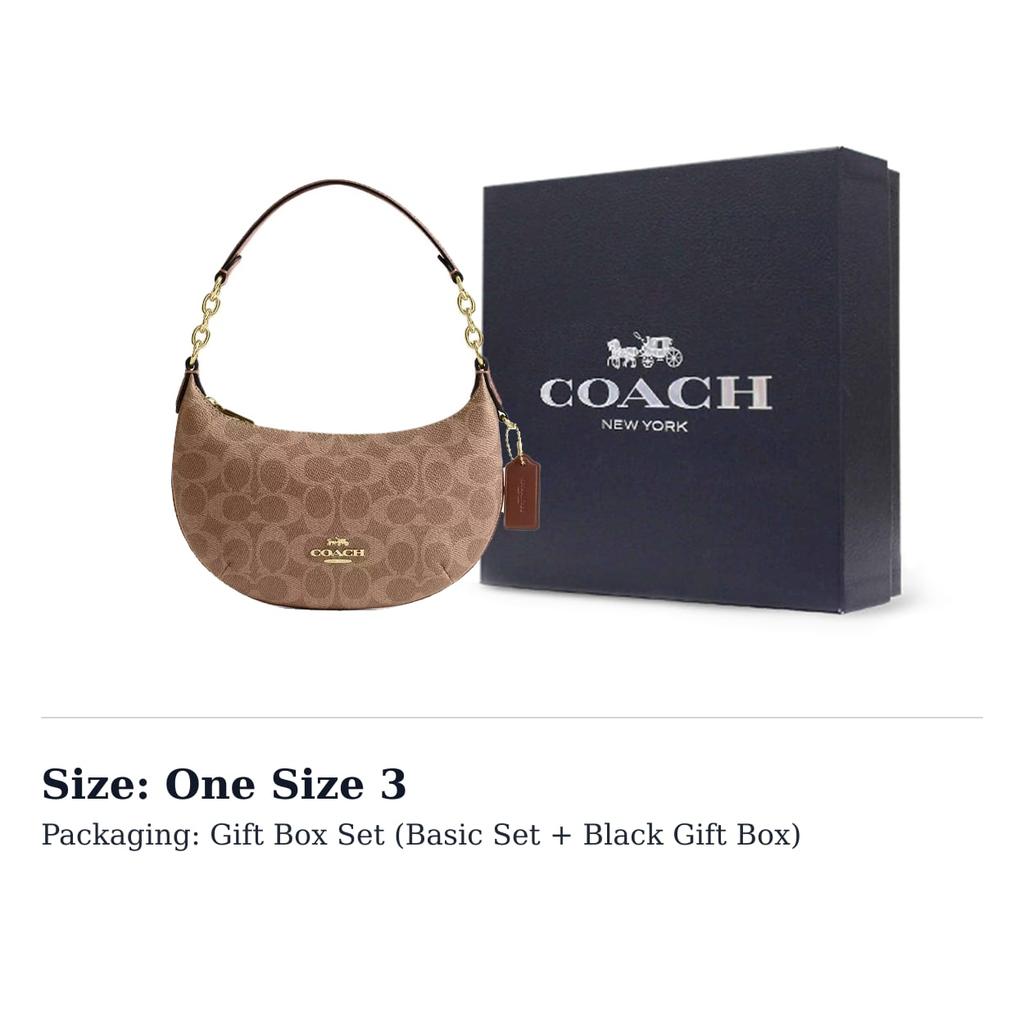 Coach Payton Coated Canvas With Smooth Leather Handbag Mini Women's Gold & Umber CEL06-IMXHE
