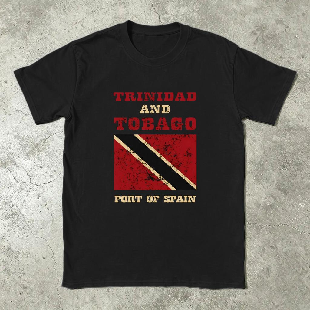 Casual T-Shirt Summer Trinidad And Tobago Flag Country Map Hip Hop T-Shirts  Cotton Tshirt for Men Aesthetic Top Tees
