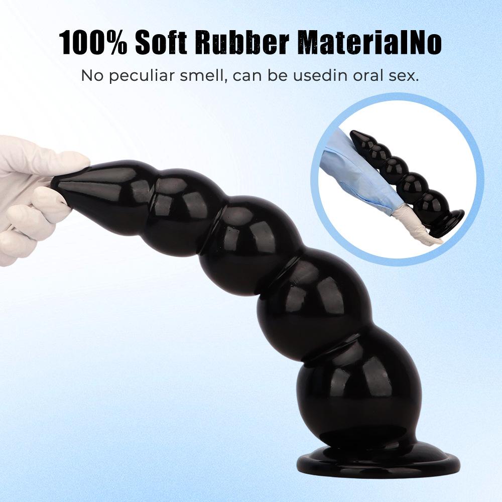 Black PVC Extra Large Anal Plug with Suction Cup Big Thick Fisting Dildo Anal Expander Masturbator Sex Toy
