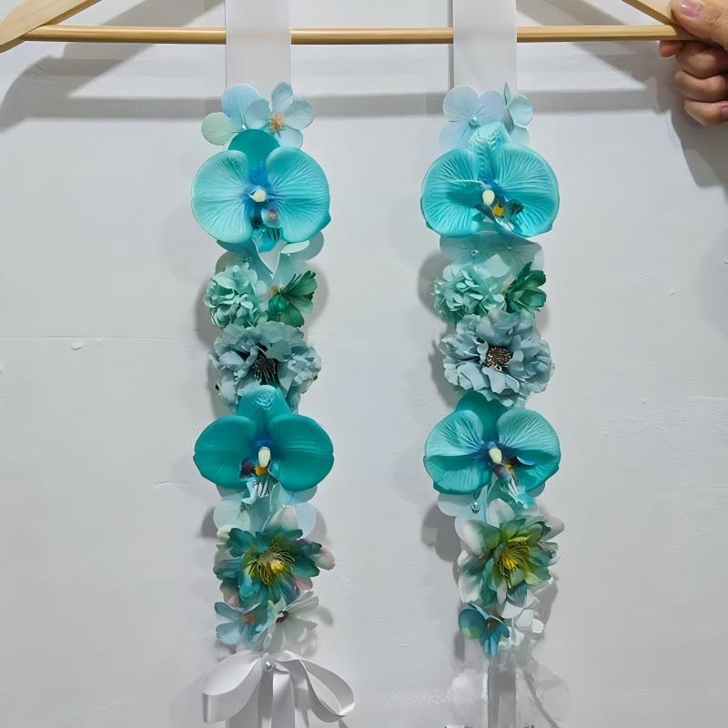 Adjustable Student Graduation Sash Handmade Satin Flower Shawl for Graduation Party Photo Shooting Gift