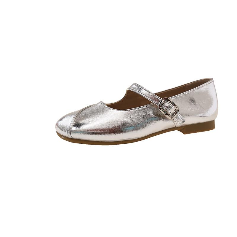 Feenhaft sanfte flache Einzel-Schuhe mit flachem Mund für Damen Frühling und Herbst 2025 neu weichsohliger Rock plissiert Oma Doudou Schuhe