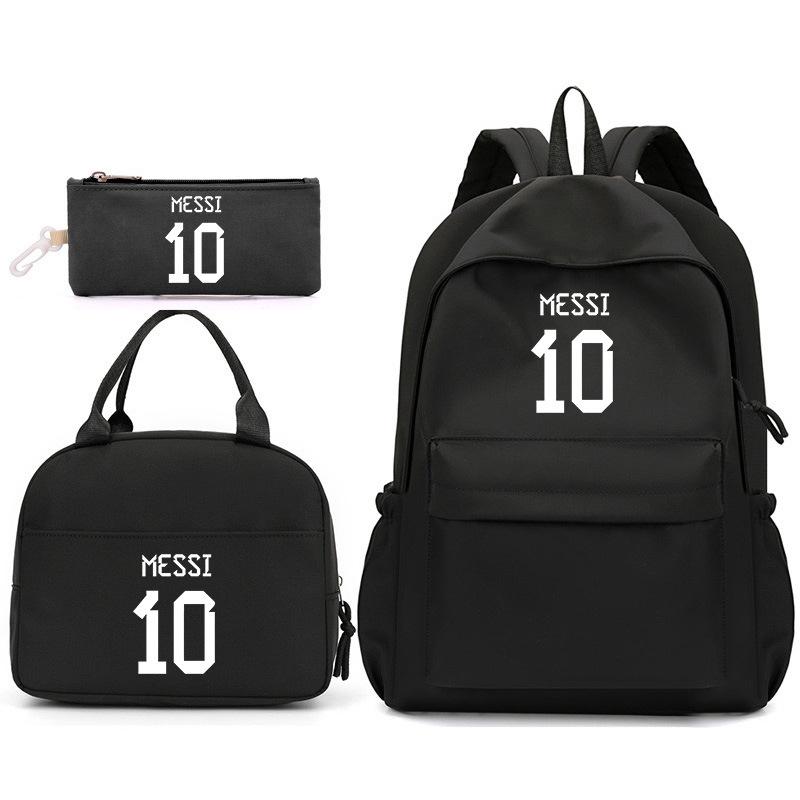 Football Star Peripheral Backpack Printing Three-Piece Set, Children'S School Bag, Primary School Student Backpack, Lunch Bag, Pencil Bag.