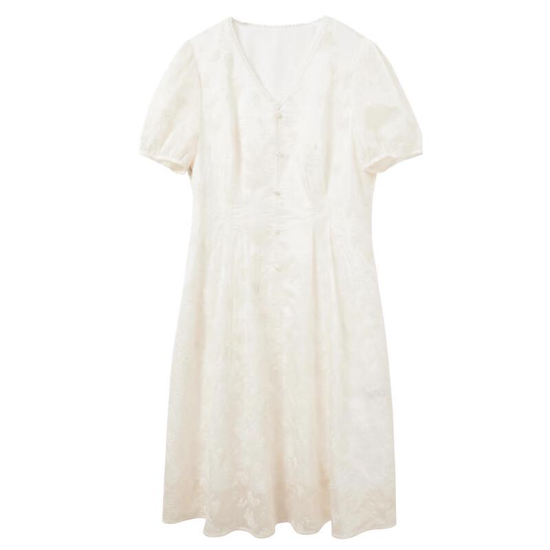 Sancai Women's Plus Size Embroidered A-Line Midi Dress