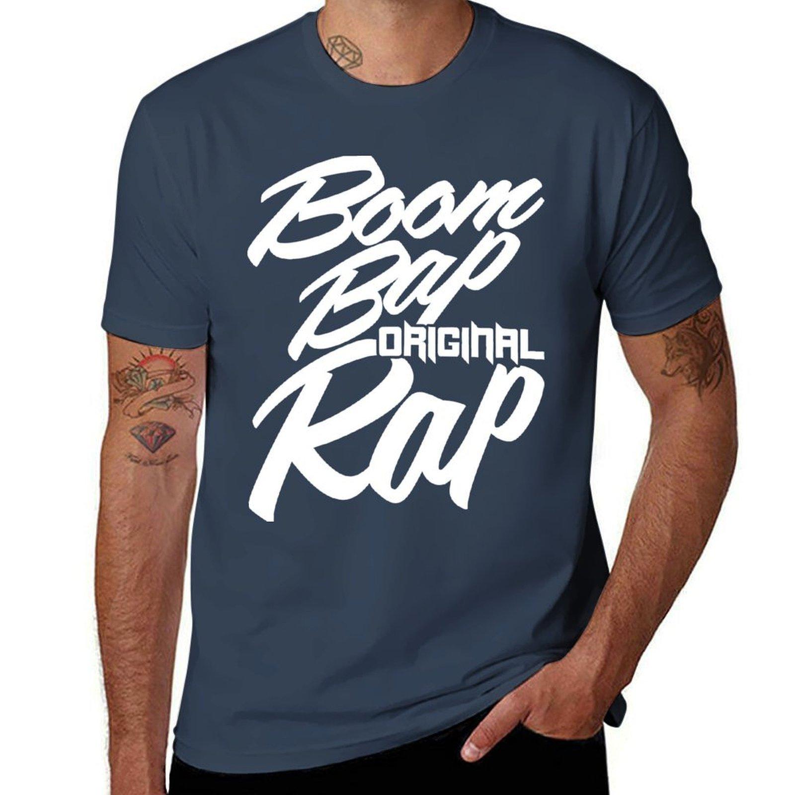Boom Bap Оригинальная рэп футболка мужская футболка хлопок высококачественная хлопковая футболка мужская футболка S