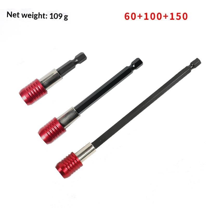 1/3Pcs 300Mm Self-Locking Extension Rodred Extended Hexagonal Handle Quick Release Connecting Bar Screwdriver Extension Tool