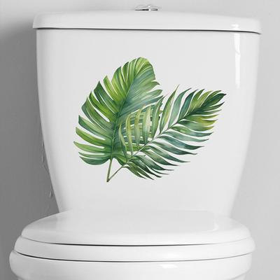 Samolepky na záchodové víko Zelený design Turtleback Leaf Snadná aplikace Dlouhotrvající lepidlo Samolepky na dekorace do koupelny