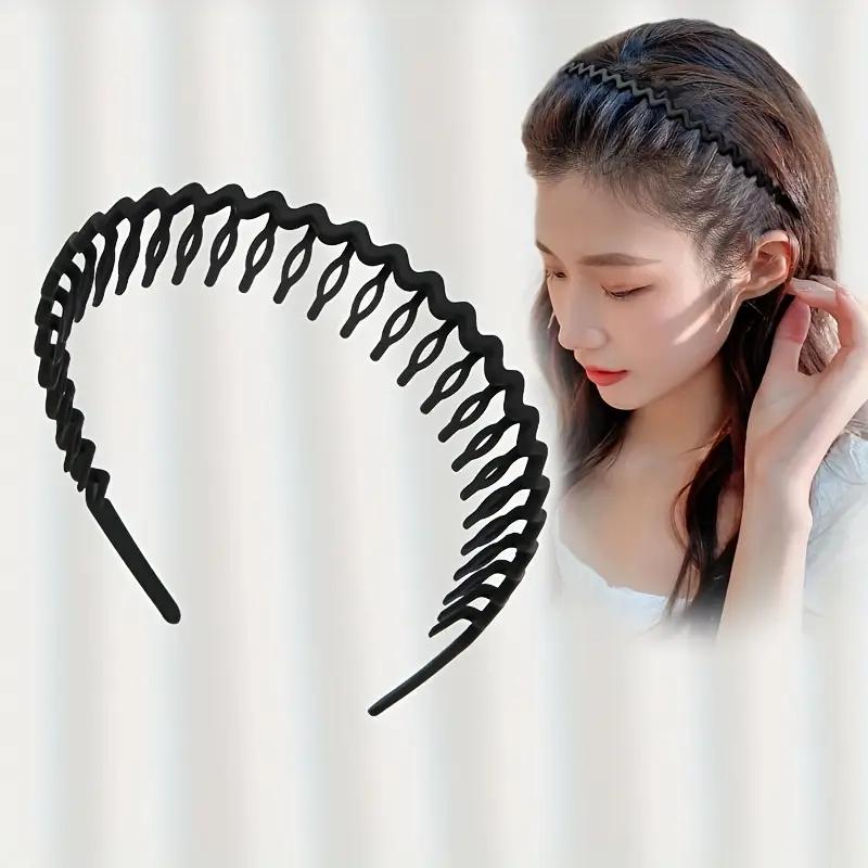 3Pcs Fashion Wave Headbands for Women Solid Color Toothed Non-slip Hair Bands Girl Face Wash Sports Hairbands Hair Accessories