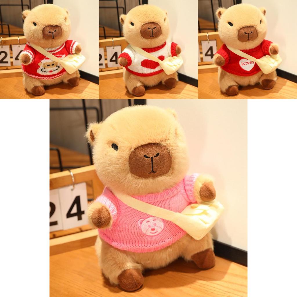 Adorable Capybara Plush Toy With Love Heart Sweater For Kids Birthday Gifts