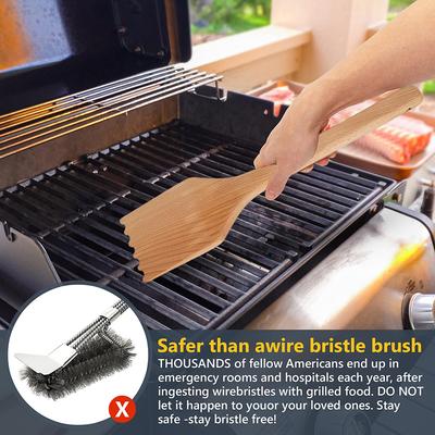 BBQ Grill Barbecue Schoonmaakborstel Houten Schepborstel Schraper Multifunctioneel Grillrooster Oven Bakplaat Keuken Schoonmaak Gadget