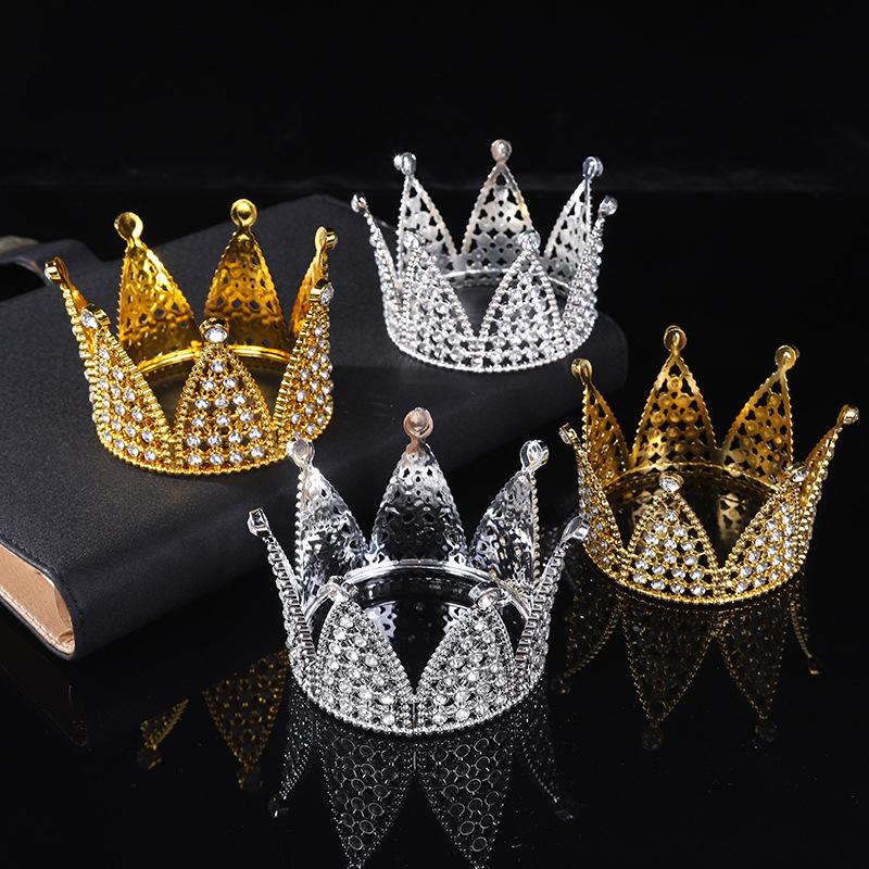 Children Girls Hollow Out Design DIY Simulated Butterfly Ornaments Alloy Crown Cake Topper Decorative 9 Styles