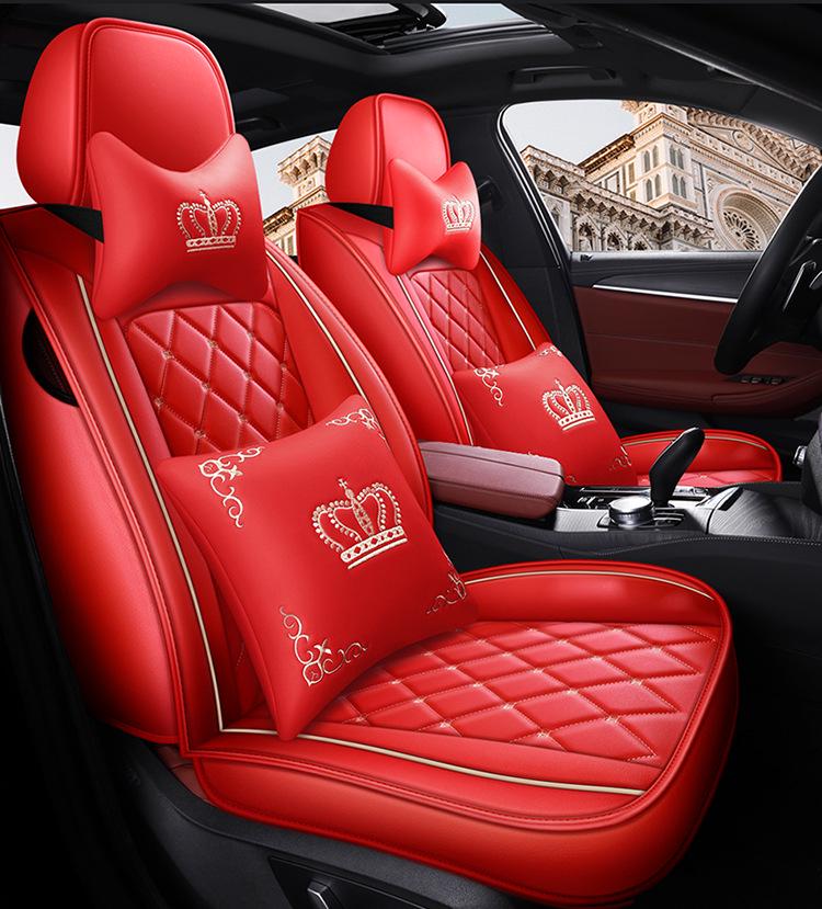 Dr. Jie European Style Full Leather Car Seat Cover - All-Season, Wear-Resistant, Universal Fit