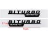 BRI4  2Pcs Biturbo 4matic Logo Letters Car Fender Emblem Badge Sticker For Mercedes Benz C43 E43 GLE43 GLC43 AMG W205 W213 Accessories