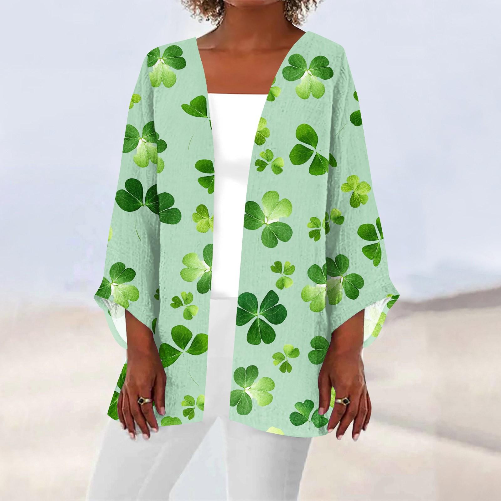 

Женская повседневная и модная легкая куртка средней длины с принтом ко Дню святого Валентина, кардиган M