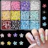 12-Color Macaron Resin Flower & Pearl Nail Art Decoration Set