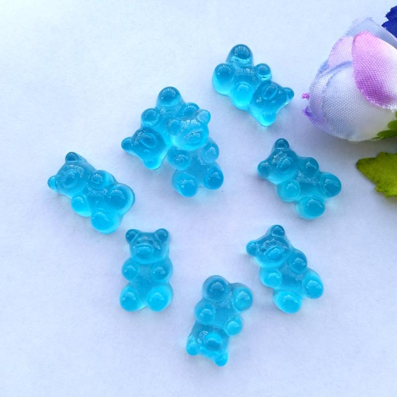20pcs Mix Colors Resin Bear Sweet Candy Flatback Cabochon  Miniature pattern applique ornament craft DIY scrapbook