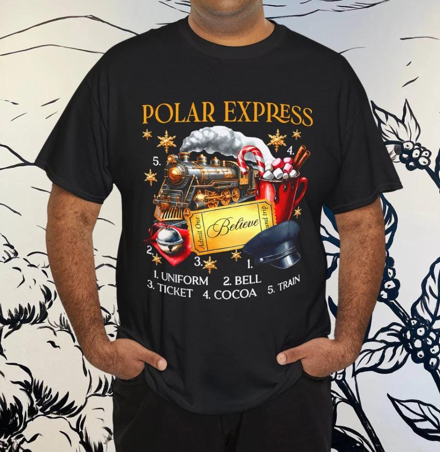 Винтажная футболка Believe Train Северный полюс Полярный экспресс Все на борт 4XL