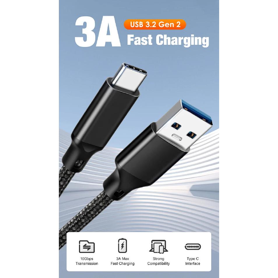 USB 3.2 Gen 2 Type A To C Data Transfer Charger Cable For iPhone 15 16 Macbook iPad Samsung High Speed Fast charge 1m 2m 3m Long