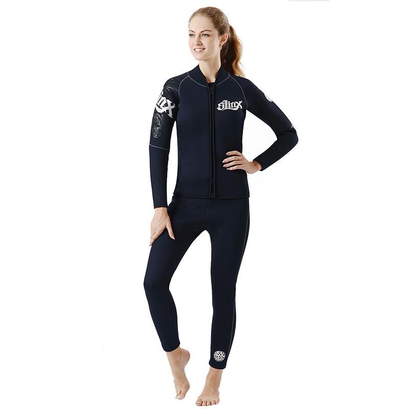 Diving Wetsuit 5mm Thick Neoprene Separate Suit With Fleece Lining Warmth Surfing Snorkeling Water Sports