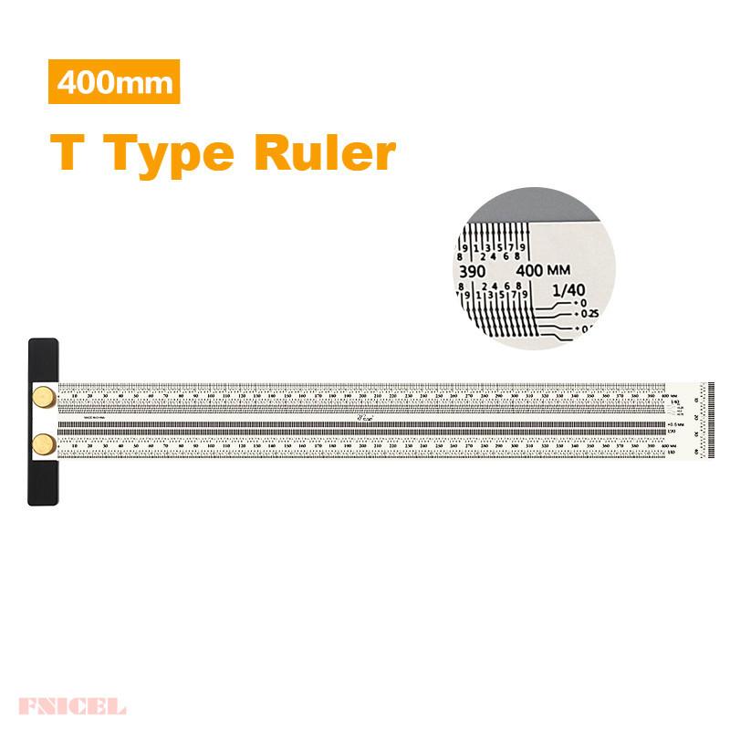 High-Precision Scale Ruler T-Type Hole Ruler Stainless Woodworking Scribing Mark Line Gauge Carpenter Measuring Tool