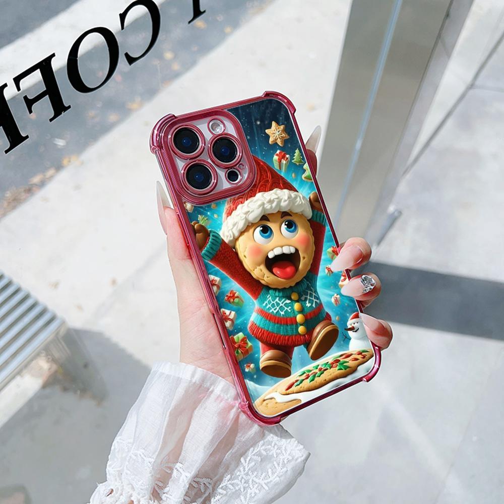 Ae108 Happy New Year Merry Christmas Electroplated TPU Phone Cases for Xiaomi 11 Lite Redmi Note 13 Pro 12C 9S 14C Huawei Four Corner Protection Cover