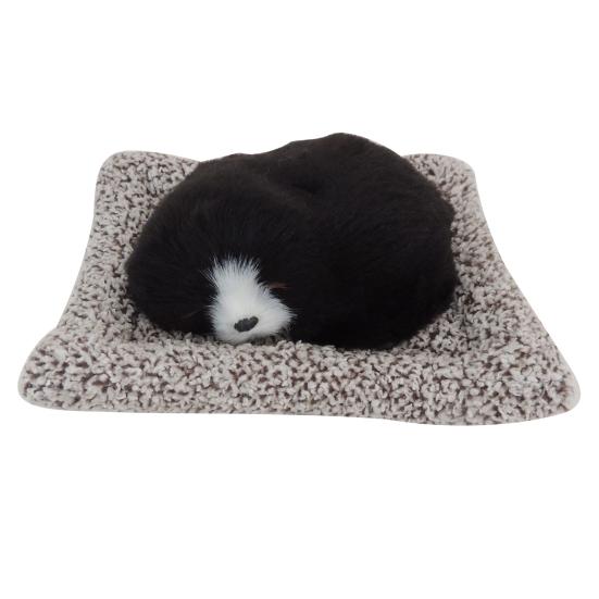 

Sleeping Dog Plush Toy with Squeaky Sound & Bamboo Charcoal Bag Soft Stuffed Animal Car Decor Realistic Puppy for Home E