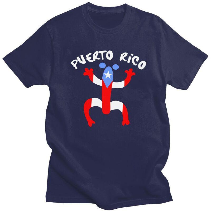Custom Puerto Rico Taino Coqui Boricua Flag T Shirts Men Pure Cotton Tees Tshirt Fashion Tshirt Clothing