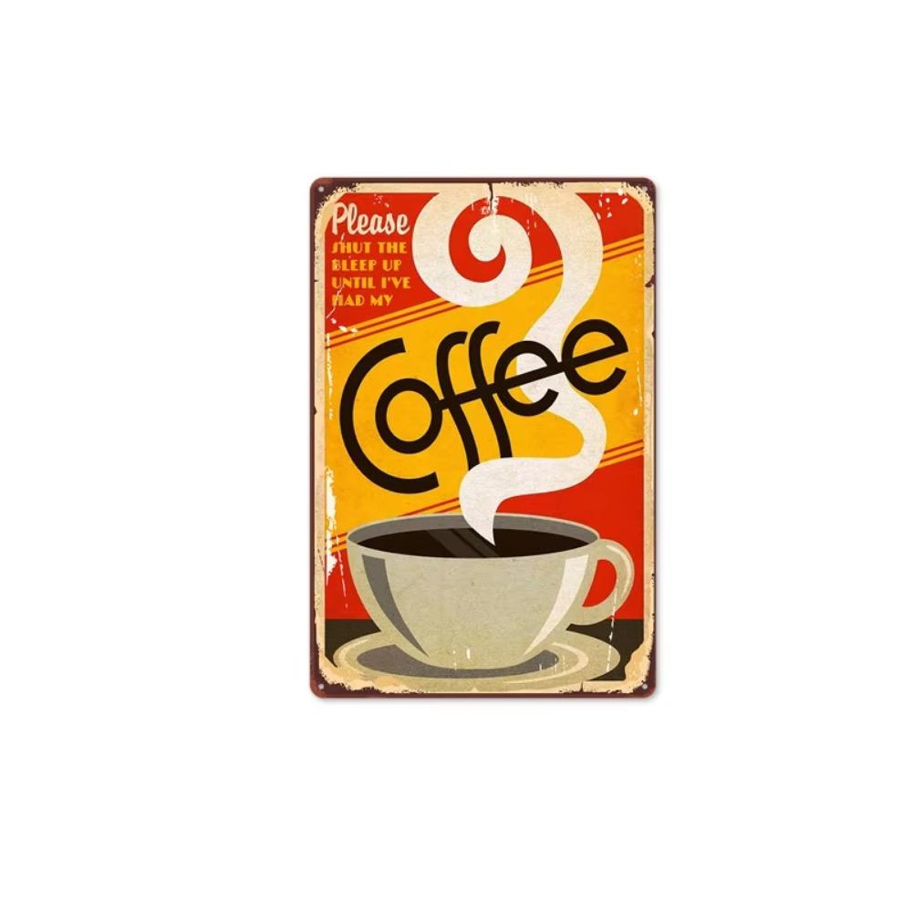 

Постер для кофе в винтажном стиле, жестяная табличка: Декоративное настенное панно в индустриальном стиле для фоновых стен 20x30cm