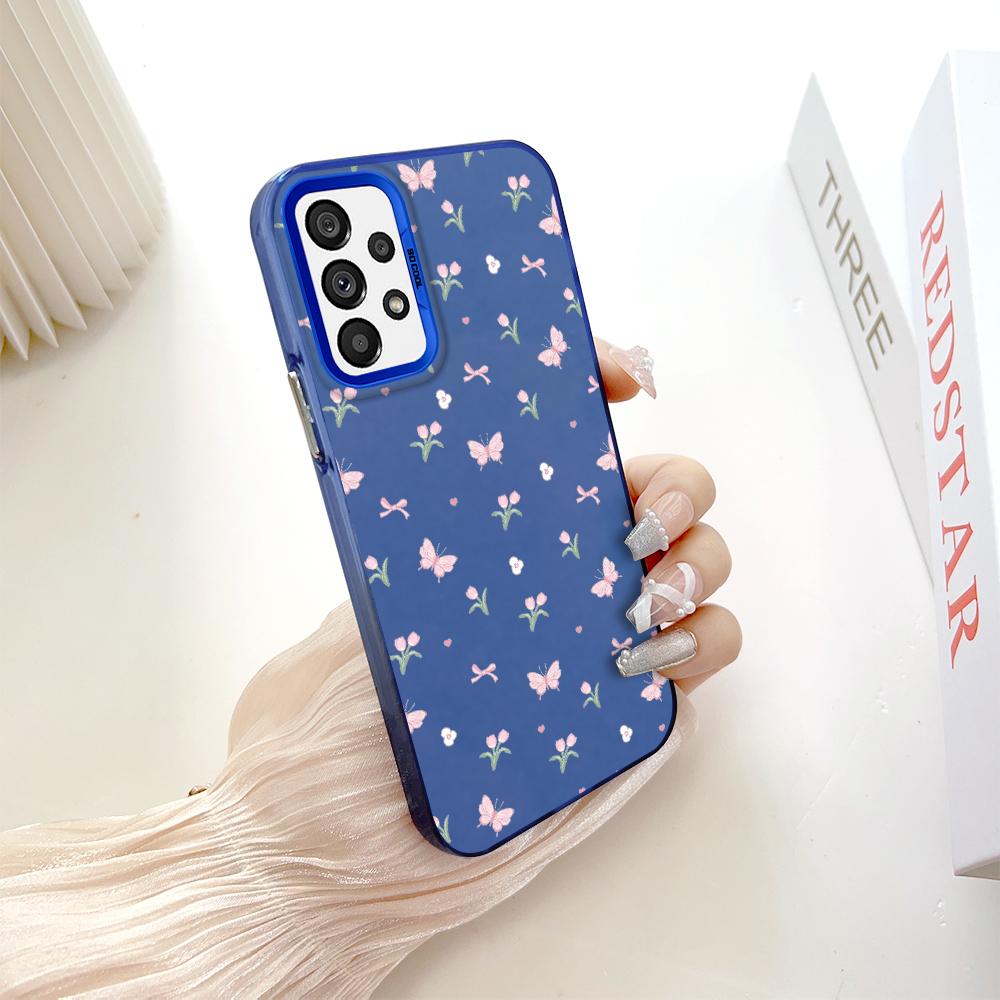 Painted Pattern Colorful Sliver Double Sided Hard Shell Shockproof Anti-fall Phone Casing for Samsung