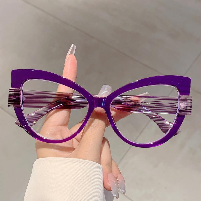 

Fashion Cat Eye Glasses Stylis Color Blocking Design Green Glasse Chic Leopard Print Eyeglasses Fashion Line Adorn Gradient