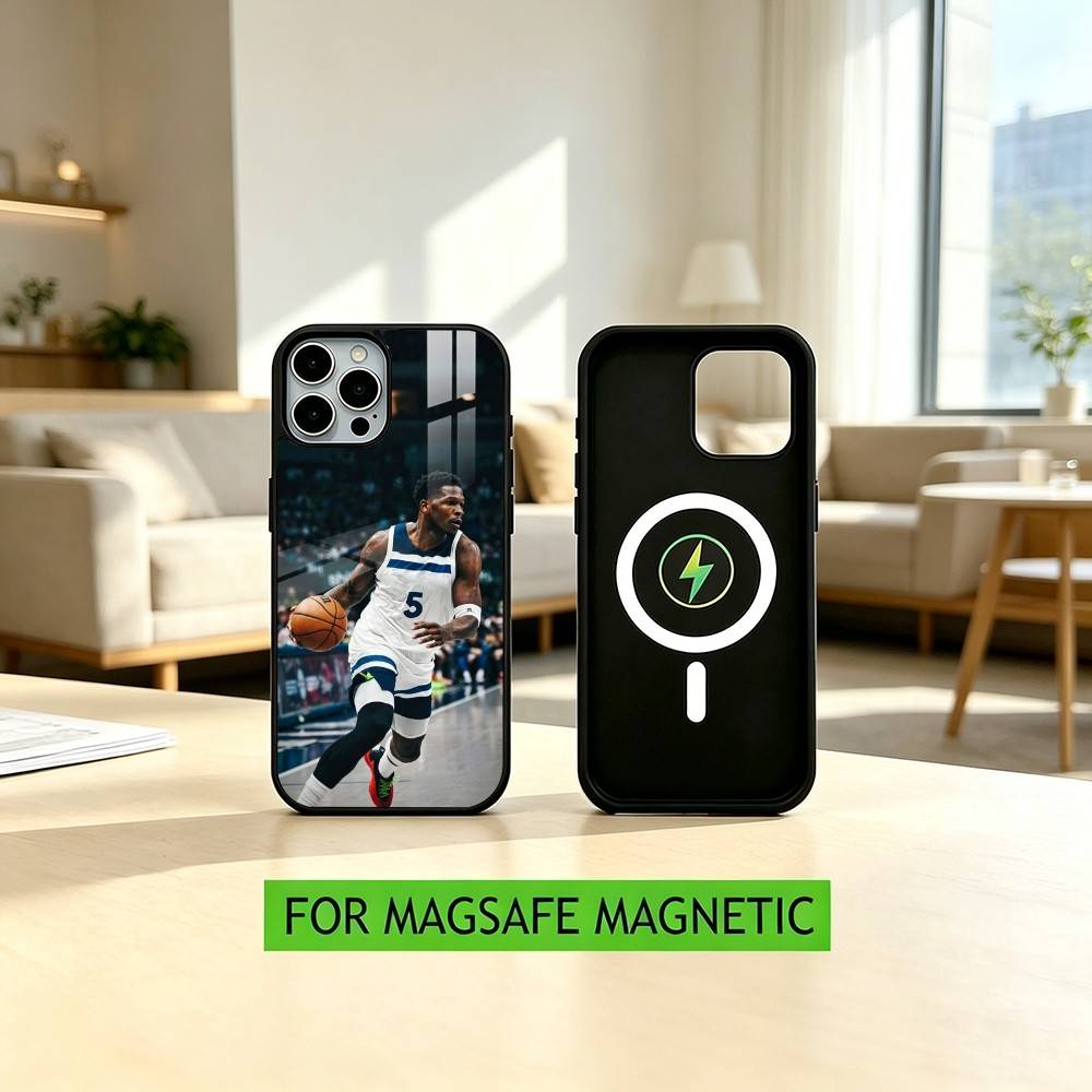 Basketball Antman 5 Anthony Edwards Phone Case For iPhone17,16,15,14,13,12,11 Plus,Pro Magnetic with Magsafe Wireless Charging iPhone12mini