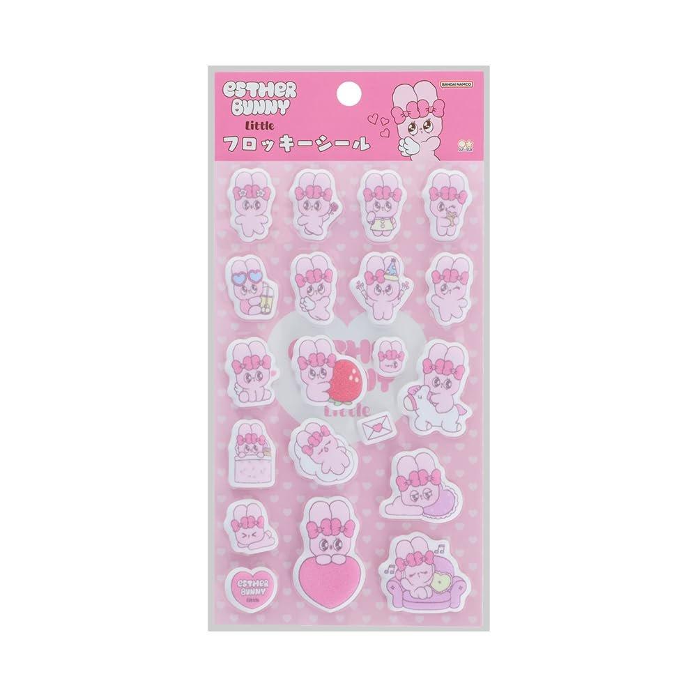Sun-Star Stationery Esther Bunny Little Fluffy Flock Sticker Pink S8821640