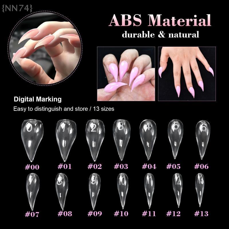 140 Pcs Short Curved Stiletto Nail Dual Forms (1Box) – Full Cover Molds For 3D Cat's Claw Sculptural Acrylic Nail Extension