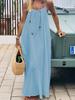 Women's Spaghetti Strap Backless Long Dress