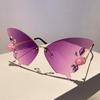 Luxury Designer Style Style Rimless Diamond Flower Butterfly Sun Glasses Glasses Ladies For Female Trendy Classic Party Travel Punk Sun Eyeglasses