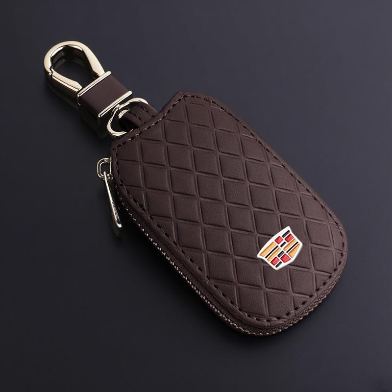 Keychain Car Key Cover Holder Organizer for Cadillac Escalade CTS ATS SRX Deville BLS XT4 XT5 XT6 STS XTS SLR XLR CT4 CT5 CT6