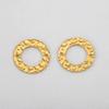 10Pcs Stainless Steel Embossed Pleats Double Hole Circle Charm Pendant Necklace Cabochon Tray Bezel Blank Setting Jewelry Making