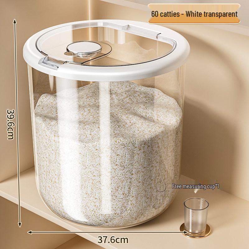 Rotatable Household Rice and Grain Storage Box: Insect & Moisture-Proof, Sealed, Compartmented Bucket