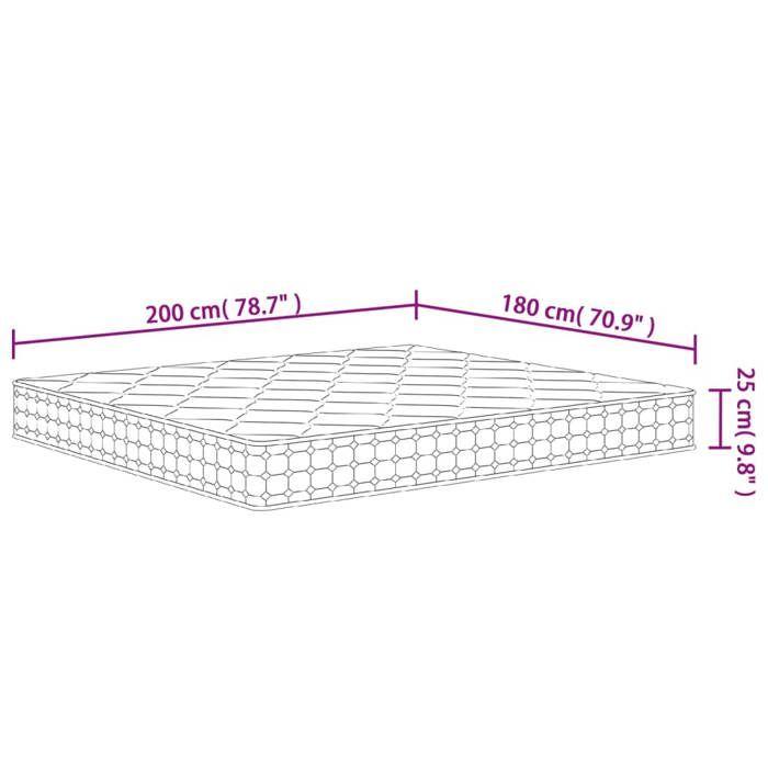 VidaXL Pocket Spring Mattress Medium Firmness 180x200 Cm 3206420