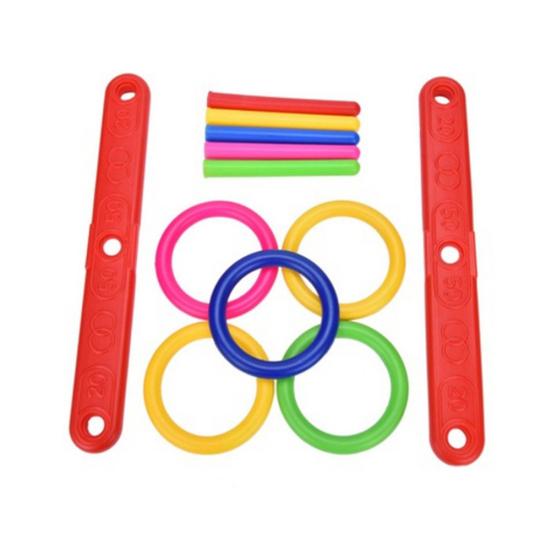 Hoop Ring Toss Plastic Quoits Garden Game Pool Toy Outdoor Family Kids Fun Set