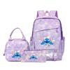 Student Schoolbag Three-Piece Large-Capacity Backpack Lunch Bag Pencil Case Diy