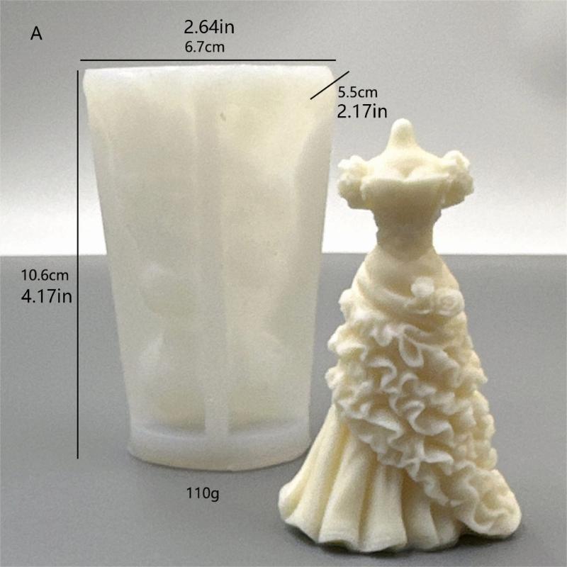 Silicone Molds Wedding Dress Candle Molds Epoxy Resin Molds Castings Molds Plasters Molds for Home Decoration