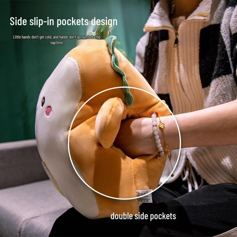 Capybara Duck 2-in-1 Plush Pillow Blanket with Hand Warmer