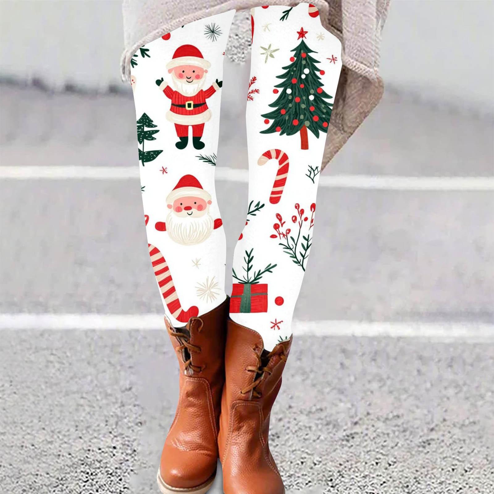 

Женские брюки с рождественским принтом, эластичные, мягкие, повседневные, домашние, спальные брюки M