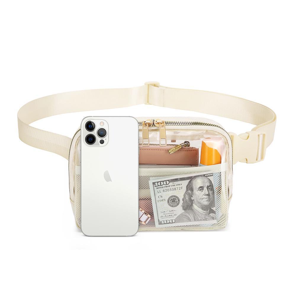 Stadium-Approved Transparent TPU Waist Bag - Waterproof with Adjustable Belt