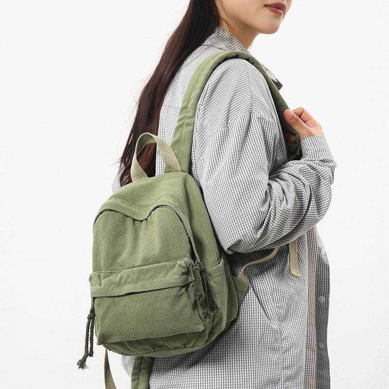 Casual Versatile Backpack for Women Canvas Diagonal Shoulder Bag Kawaii Backpack Back To School Bag Class Bags for Girl Mochila