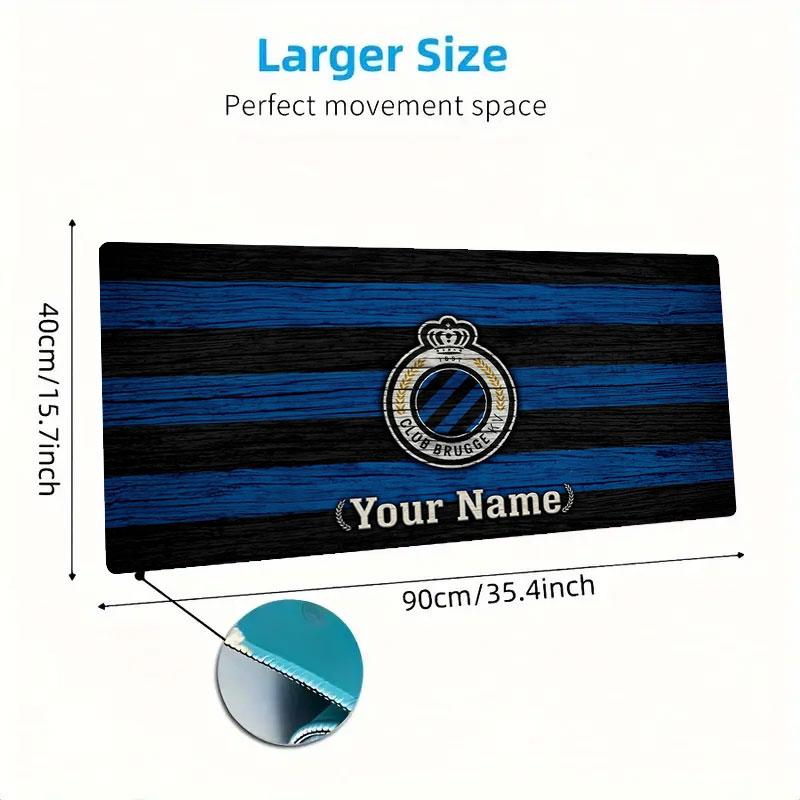 Club Brugge KV Custom Name Large Size Mouse Pad Large Gaming Table Cushion Non-slip Laptop Tablet Big Mousepad XXL Mat Mini PC Playmat With Lock Edge