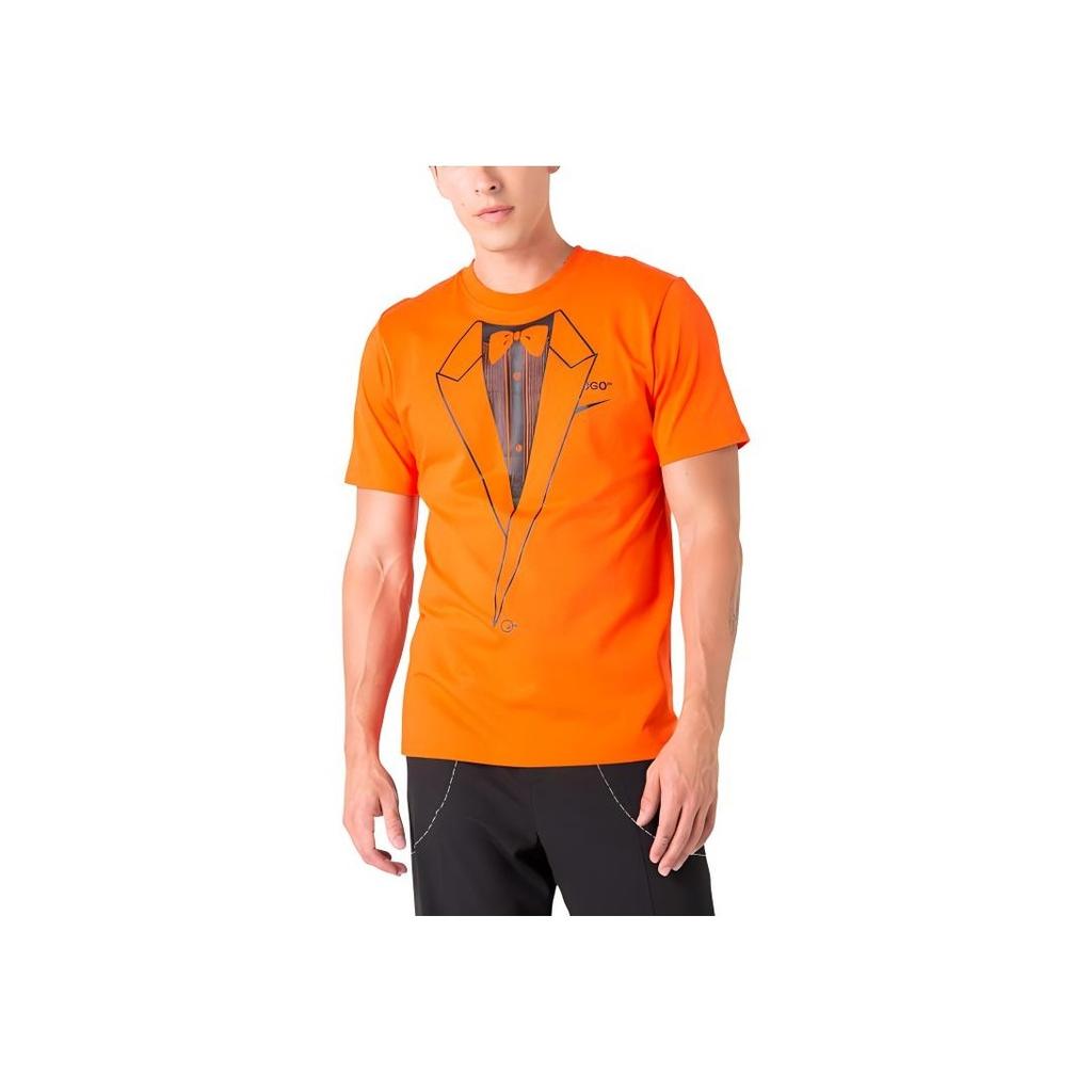 Nike X Off-White Co-Branded Casual Short Sleeve T-Shirt Unisex Tops Orange BQ0827-891