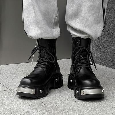Stivali casual da uomo Autunno e Inverno alla moda Suola spessa Modelli Festa quotidiani Esterno caldi Scarpe in pelle di qualità 38-46