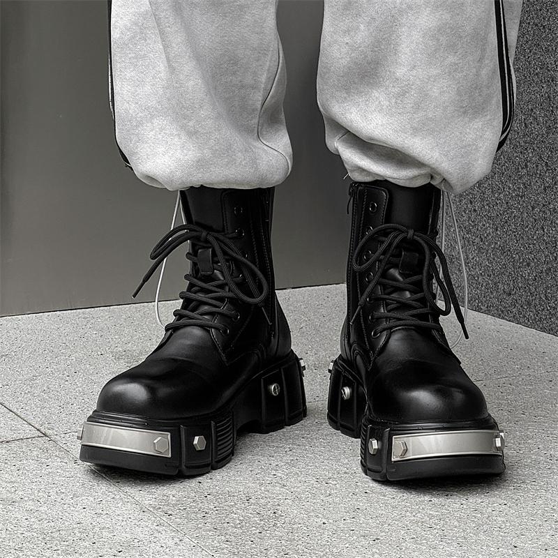 Casual Men's Boots Autumn and Winter Trendy Thick Bottom Styles Party Daily Outdoor Warm Quality Leather Shoes 38-46